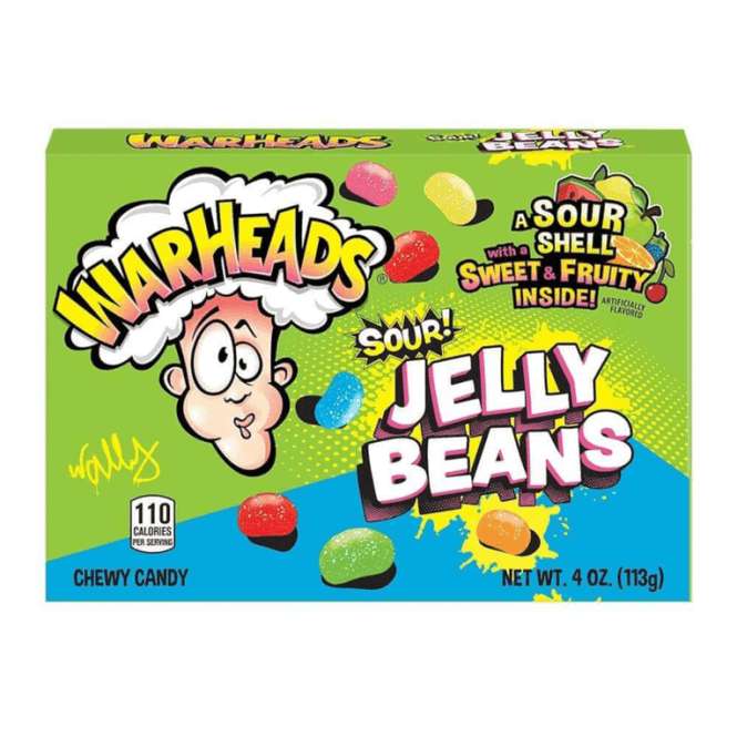 Hovedbilde  Warheads Sour Jelly Beans Theater Box 4oz ...
