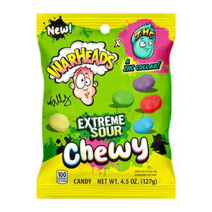 Hovedbilde Warheads Extreme Sour Chewy Peg Bag (127g)*12st.